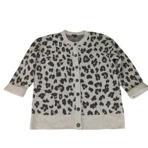 Leopard Print Women's Sweater - Light Tan and Brown